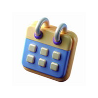 3D Illustration of Desk Calendar with Blue and Beige Design for Scheduling and Time Management Concepts png