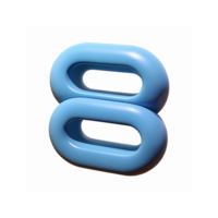 Blue Glossy Modern Number Eight Three Dimensional Abstract Minimalistic Design Isolated Graphic Element png