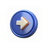 Blue Circular Button with White Arrow Icon for Interface Navigation and User Interface Design png