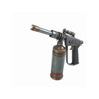 Metallic Blowtorch with Gas Cylinder Detailed Soldering Tool Isolated on Transparent Background png