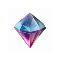 Glossy Multicolor Diamond Shape Crystal Jewel with Reflective Surface and Gradient Light Effects png