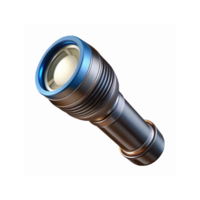 Modern Metallic Flashlight with Blue and Silver Design on Transparent Background for Nighttime Use png