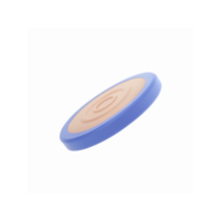 Minimalist Beige and Blue Circular Object with Geometric Pattern for Creative Design Applications png