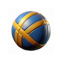 Modern Blue and Gold Textured Spherical Design Object with Crossed Pattern for Sports and Branding Concepts png