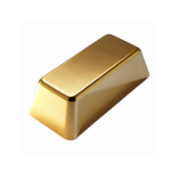 Shiny Rectangular Gold Bar Isolated with Glossy Finish on Transparent Background for Wealth Concept png