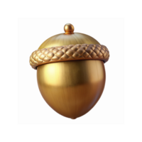Golden Acorn Closeup with Intricate Metallic Texture and Smooth Polished Surface for Decoration png