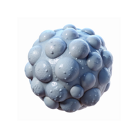 Blue Spherical Textured Molecule with Bumps and Smooth Surface Depicting Science and Biology Concepts png