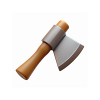 3D Illustration of Modern Metal Axe with Wooden Handle for Tools and Outdoors Concepts on Transparent Background png