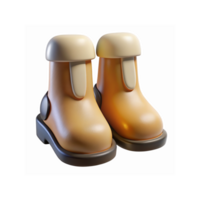 Pair of Yellow Cartoon Style Boots with Rounded Design and Smooth Texture for Illustrations and Graphics png
