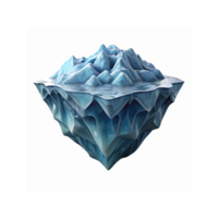 Floating Iceberg Structure with Textured Blue Layers and Spiky Peaks on Transparent Background png