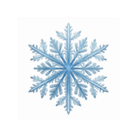 Intricate Blue Ice Snowflake Shape with Detailed Frozen Pattern on Black Background for Winter Design png
