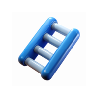 Blue Ladder Icon in 3D Design with Transparent Background for Digital Usage and Creative Projects png
