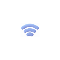 Blue Wireless Signal Icon Representing WiFi Connectivity on Transparent Background for Technology Use png