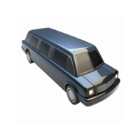Sleek Black Limousine Vehicle with Glossy Finish and Tinted Windows on Transparent Background png