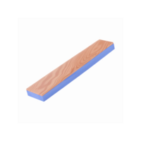 Wooden Rectangular Beam with Smooth Texture and Blue Bottom Side on Transparent Background for Construction and Design png