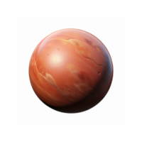 Closeup of Mars-Inspired Spherical Surface with Rusty Orange and Red Tones and Smooth Texture on Transparency png