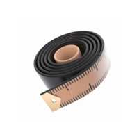 Rolled Measuring Tape Black and Beige for Tailoring Sewing and Crafting Projects on Transparent Background png