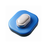 Blue Square Smart Button with White Center for Technology User Interface Design png