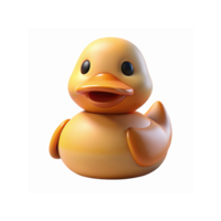 Bright Yellow Rubber Duck Toy with Rounded Design and Smiling Expression for Kids Play and Bath Time png