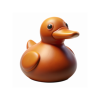 Bright Orange Rubber Duck Toy with Smooth Surface and Glossy Finish Ideal for Kids Play png