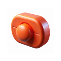 Minimalist Orange Button Icon with Rounded Shape and Glossy Finish for UI or App Design png
