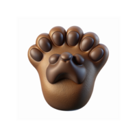 Realistic Brown Animal Paw Print Closeup with Smooth Texture Isolated on Transparent Background png