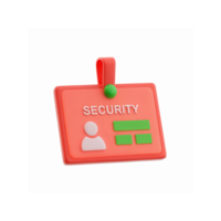 Bright Orange Security ID Badge With Green Clip And Abstract Design On Transparent Background png