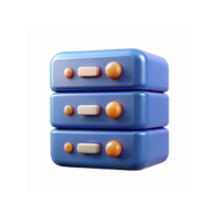 Stacked Blue Server Components with Orange Buttons for Data Storage Technology Concept png