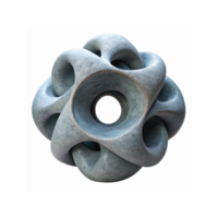 Abstract Gray Geometric Hollow 3D Sculpture Sphere with Smooth Organic Curves and Infinite Loop Design png