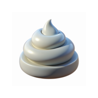 Smooth White Swirl of Cream in Minimal Style with Glossy Finish png