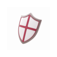 Red And White Medieval Shield Symbolizing Protection And Security With Transparent Background png
