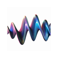 Vibrant Abstract 3D Gradient Waveform in Blue and Pink on Black Background for Technology and Design png