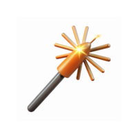 Golden Sparkler Firework Stick with Glowing Spark Effect Isolated on Transparent Background png