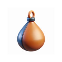 3D Orange Blue Punching Bag Isolated with Loop Holder for Fitness Training and Sports Design Concepts png