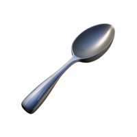 Shiny Stainless Steel Spoon for Dining and Kitchen Use with Reflective Surface on Transparent Background png