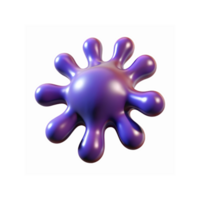 Glossy Purple Sphere with Rounded Spikes 3D Abstract Render on Transparent Background png