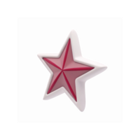 Red and White Five Point Star Design Isolated on Transparent Background for Decorations or Icons png