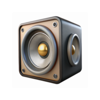 Modern Black Speaker with Metallic Gold and Silver Details for Audio Sound System Design png