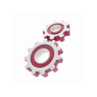 Pink and White Interlocking Gear Mechanism for Technology Engineering Concepts on Transparent Background png