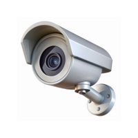 Modern Silver Surveillance Camera for Security Monitoring with Transparent Background png