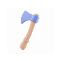 Minimalist Blue Axe with Wooden Handle on Transparent Background for Design and Craft Projects png