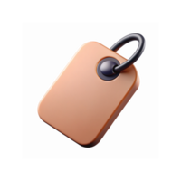 Minimalist Orange Tag with Black Loop on Transparent Background for Product Identification Design png