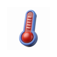 3D Render of Blue and Red Thermometer with Temperature Scale for Weather or Health Concepts png