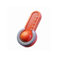 Orange 3D Thermometer Icon with Silver Details for Health and Temperature Concepts on Transparent Background png