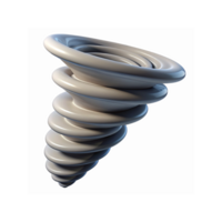 Glossy Metallic Spiral Tornado Shaped Abstract Design For Modern Art And Technology Concepts png