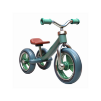 Green and Blue Kid Tricycle with Red Seat and Metallic Chrome Details on Transparent Background png