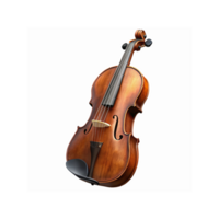 Classic Wooden Violin with Strings and Curved Scroll Isolated on Transparent Background for Music Concepts png