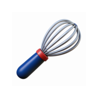 Blue Handle Wire Whisk with Red Accent for Baking and Cooking on Transparent Background png