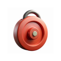 Red Circular Combination Padlock with Metallic Handle and Smooth Finish for Security and Protection Use png