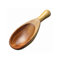 Wooden Scoop with Smooth Polished Finish for Kitchen and Baking Use on Transparent Background png